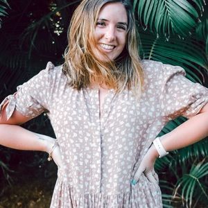 CJLA pink floral maxi dress